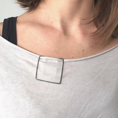 Minimalist Geometric ‘Paper Clip’ Silver Brooch